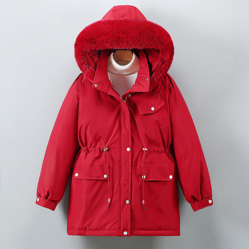 Women’s Parka Jacket – Relaxed Fit – Faux Fur Hood – Weather-Resistant – Mid-Length