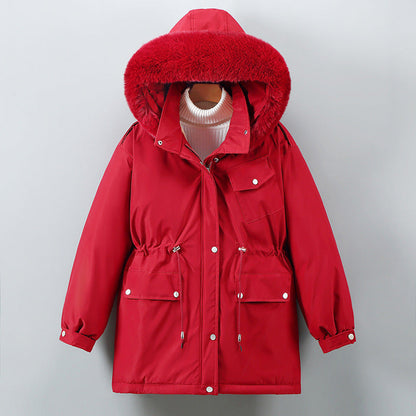 Women’s Parka Jacket – Relaxed Fit – Faux Fur Hood – Weather-Resistant – Mid-Length