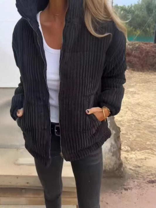 Relaxed Fit Corduroy Cropped Jacket 