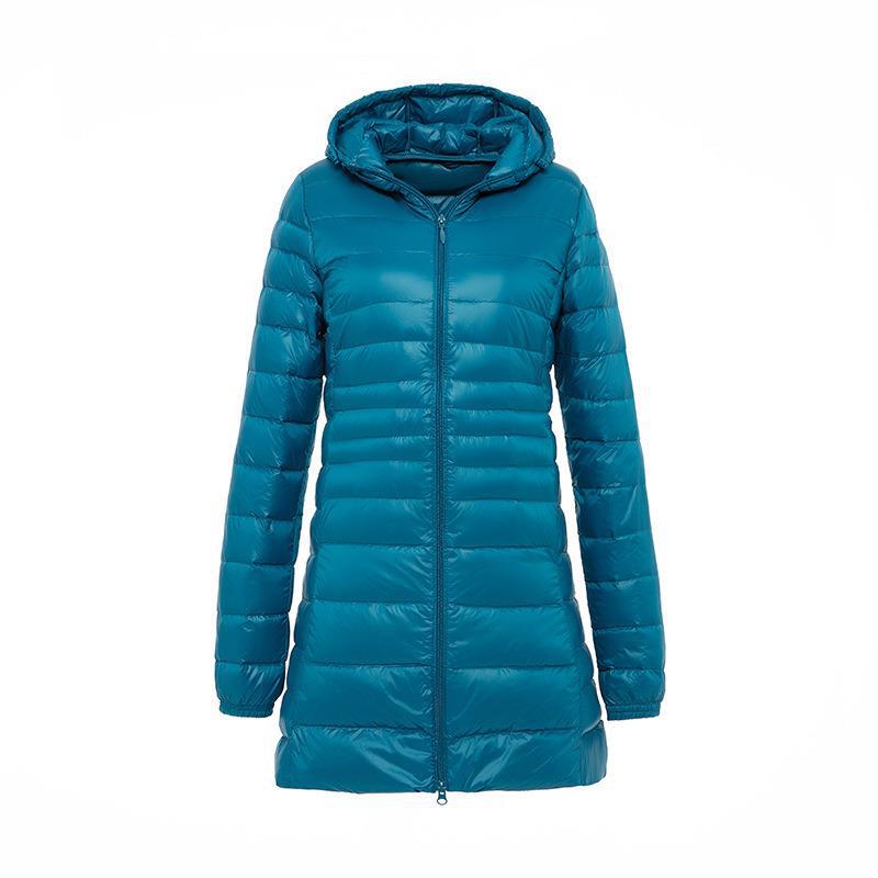 Sienna Slim Fit Puffer Jacket | Quilted Hooded Mid-Thigh Jacket