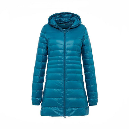 Sienna Slim Fit Puffer Jacket | Quilted Hooded Mid-Thigh Jacket