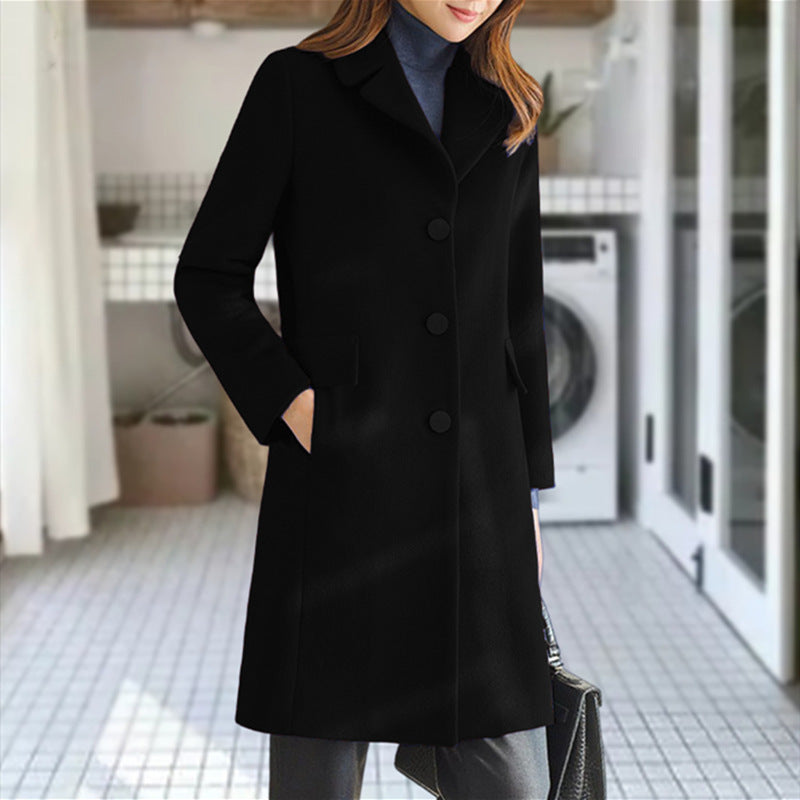 Tailored Wool Knee Length Trench Coat 