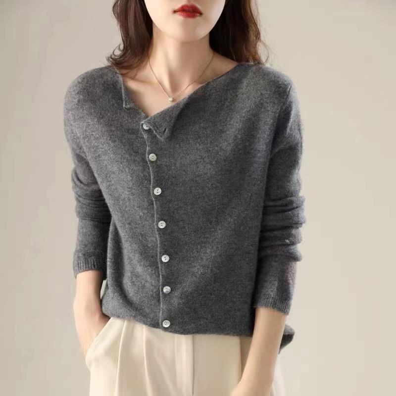 Wool Blend Relaxed Fit Knitted Cardigan 