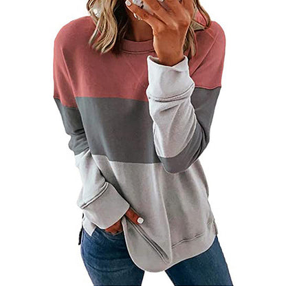 Women's casual color block long sleeved shirt