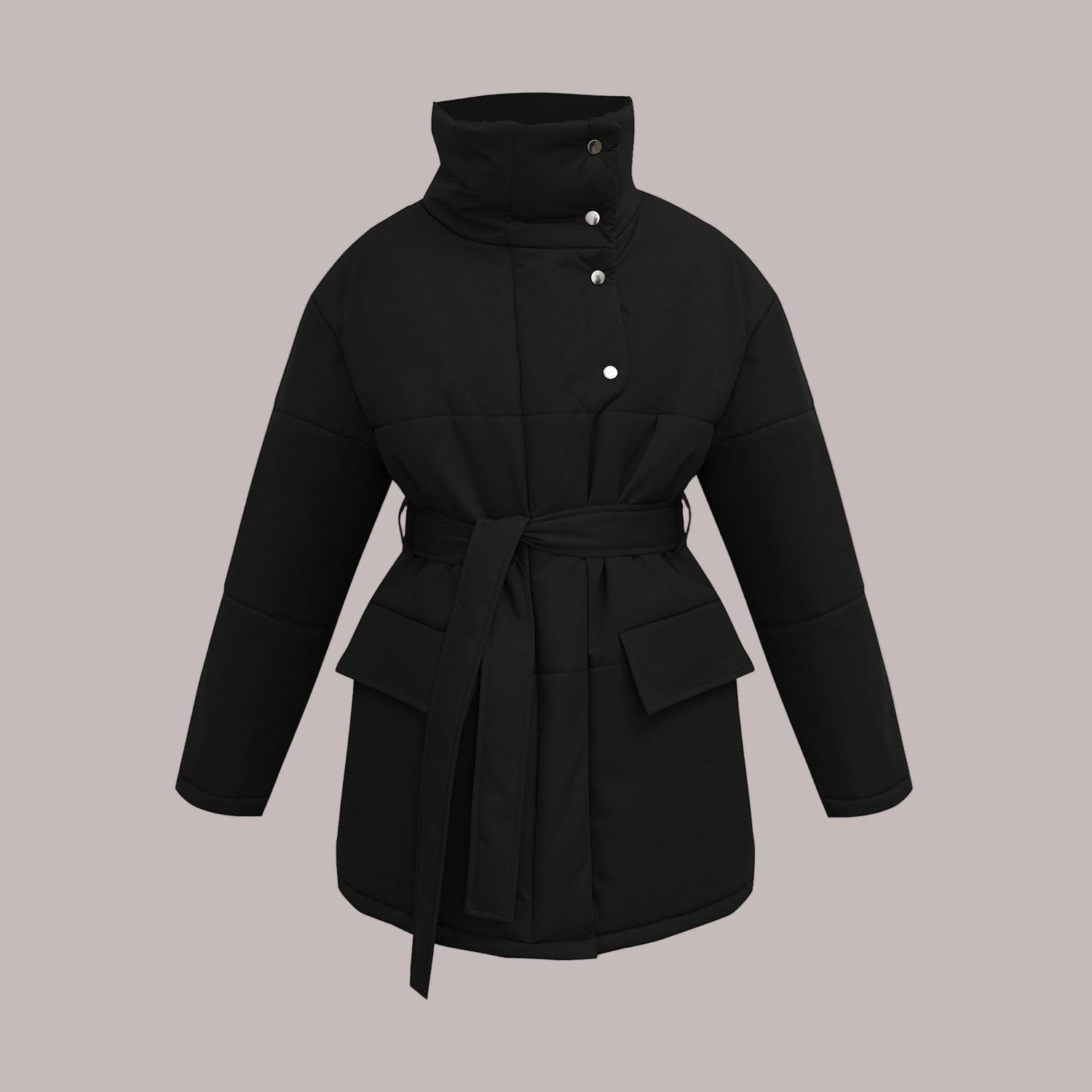 Cotton Oversized Fit Belted Jacket
