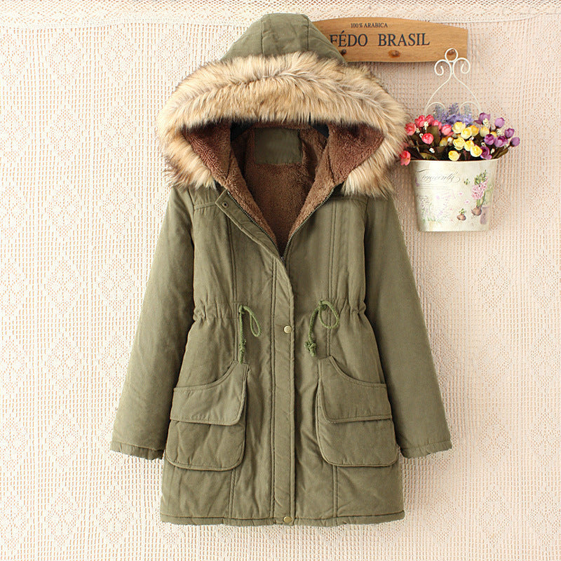Sherpa Lined Hooded Slim Fit Parka Coat 