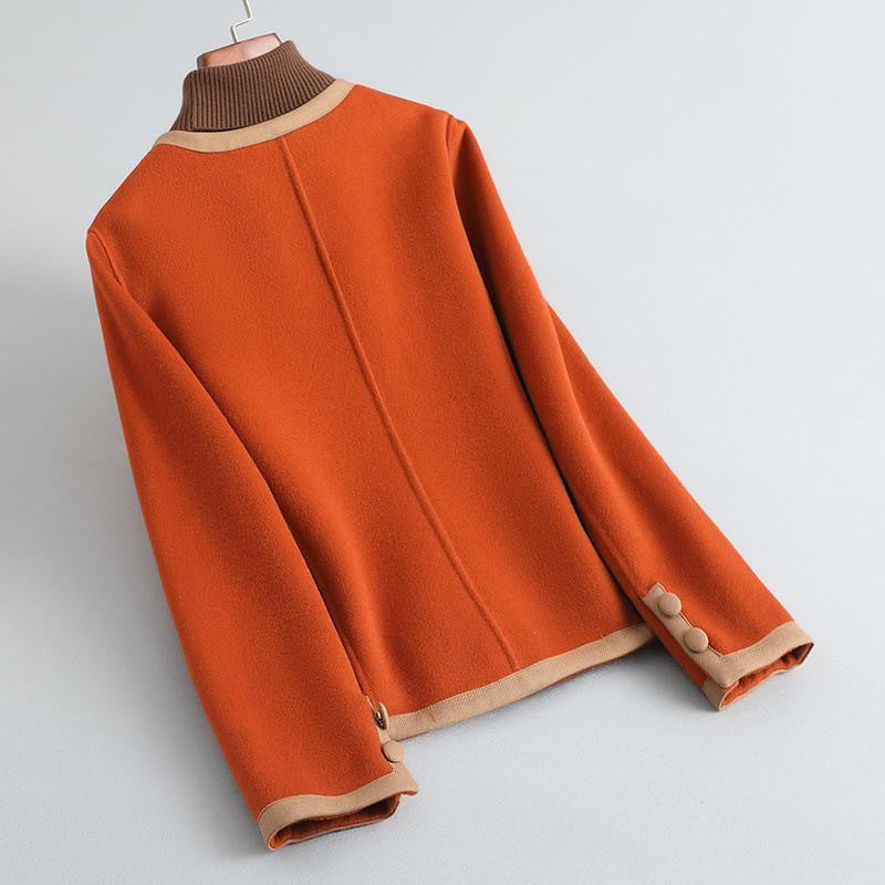 Wool Tailored Fit Contrast Trim Coat