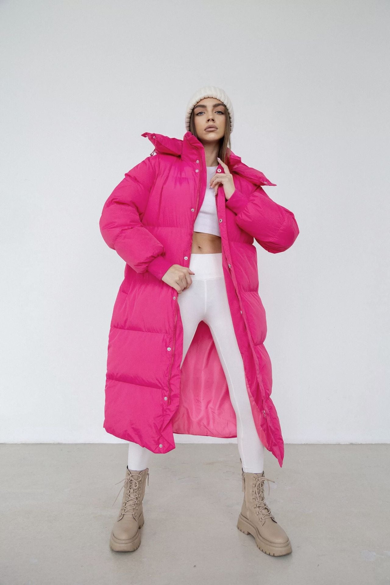 Quilted Insulated Oversized Puffer Trench Coat 