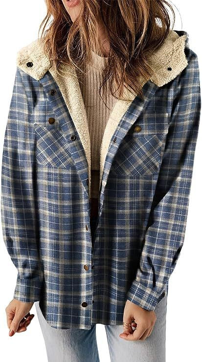 Wool Blend Relaxed Fit Plaid Jacket 