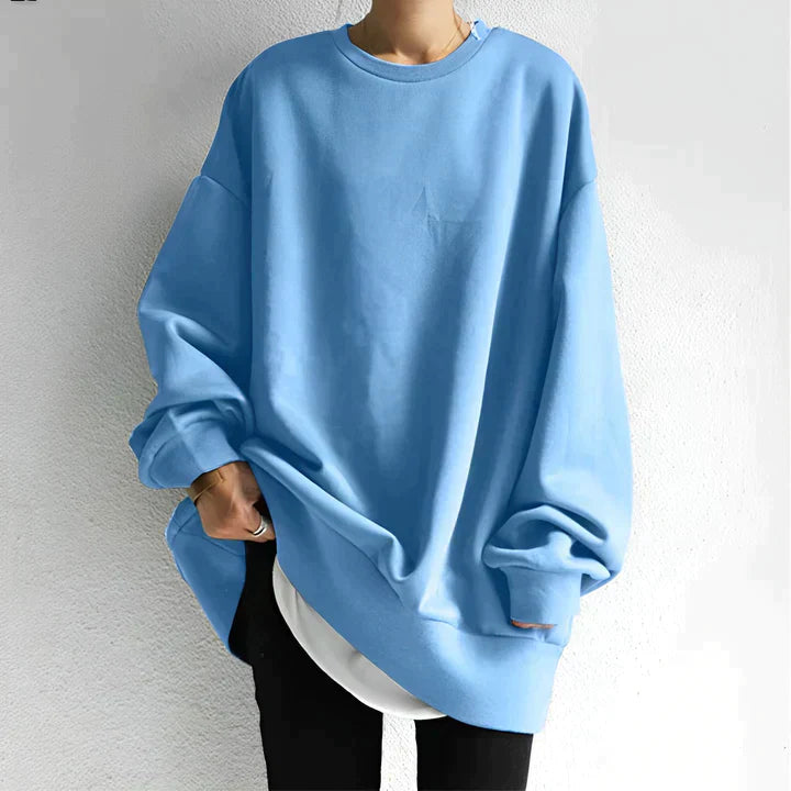 Women’s Pullover Sweater – Oversized Fit – Knit Fabric – Long Sleeve Casual Style