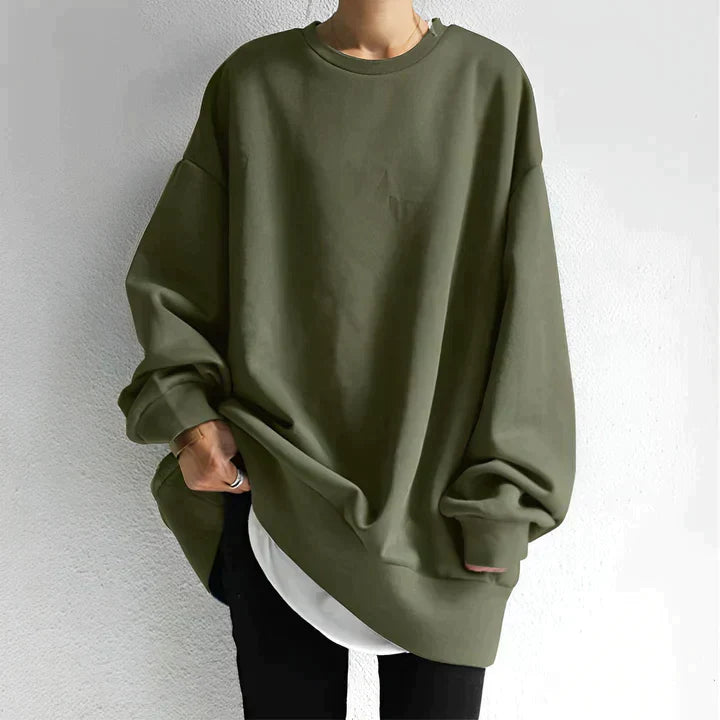 Women’s Pullover Sweater – Oversized Fit – Knit Fabric – Long Sleeve Casual Style