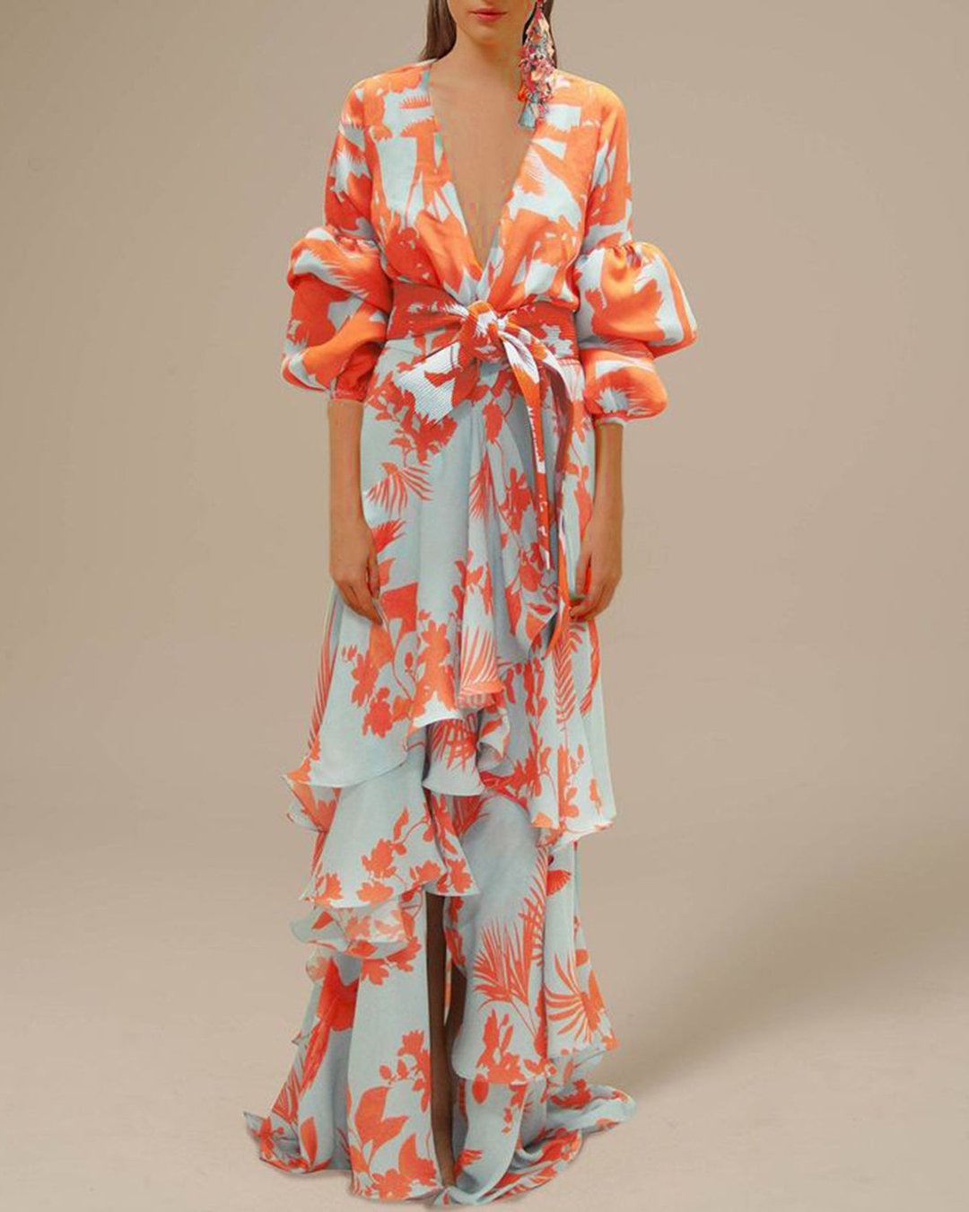 Printed Chiffon Festive Occasion Dress