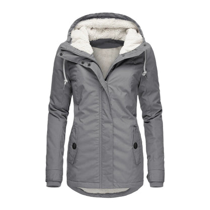 Women’s Parka Coat – Semi-Fitted – Insulated Plush Lining – Hooded – Mid-Thigh Length