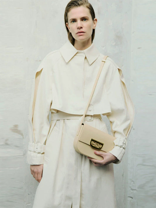 Belted Cotton Oversized Fit Trench Coat 