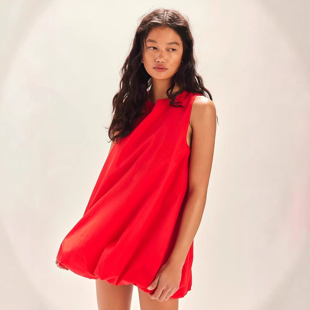 Cotton Sleeveless Loose Fit Mini Dress