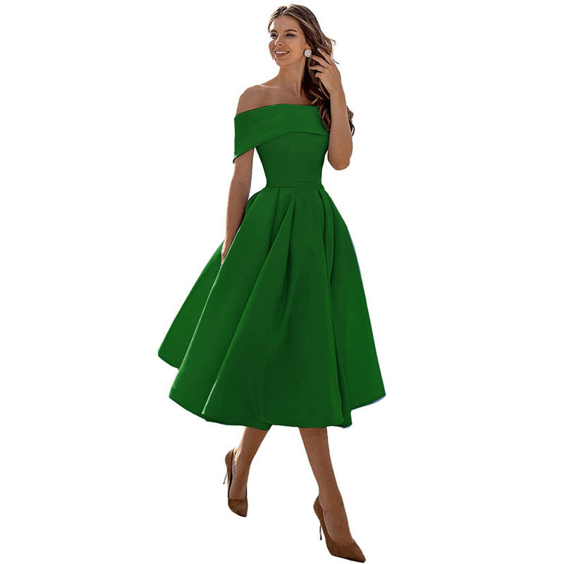 Elegant Off-Shoulder A-Line Dress