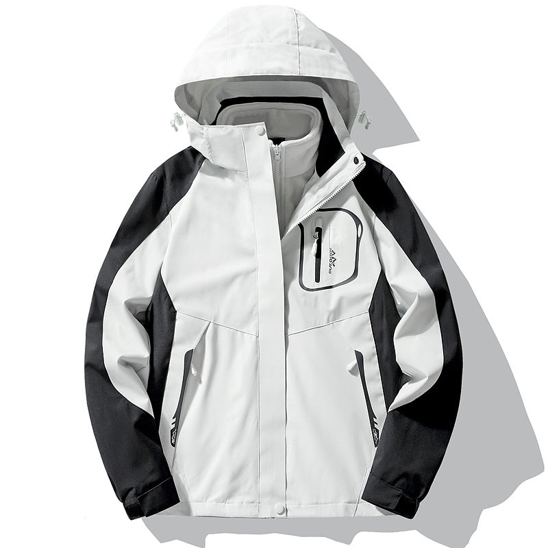 Women's waterproof windproof jacket with detachable fleece liner