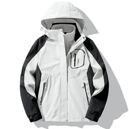 Women's waterproof windproof jacket with detachable fleece liner