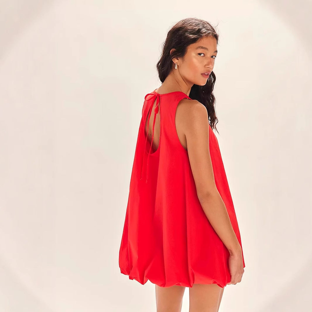 Cotton Sleeveless Loose Fit Mini Dress