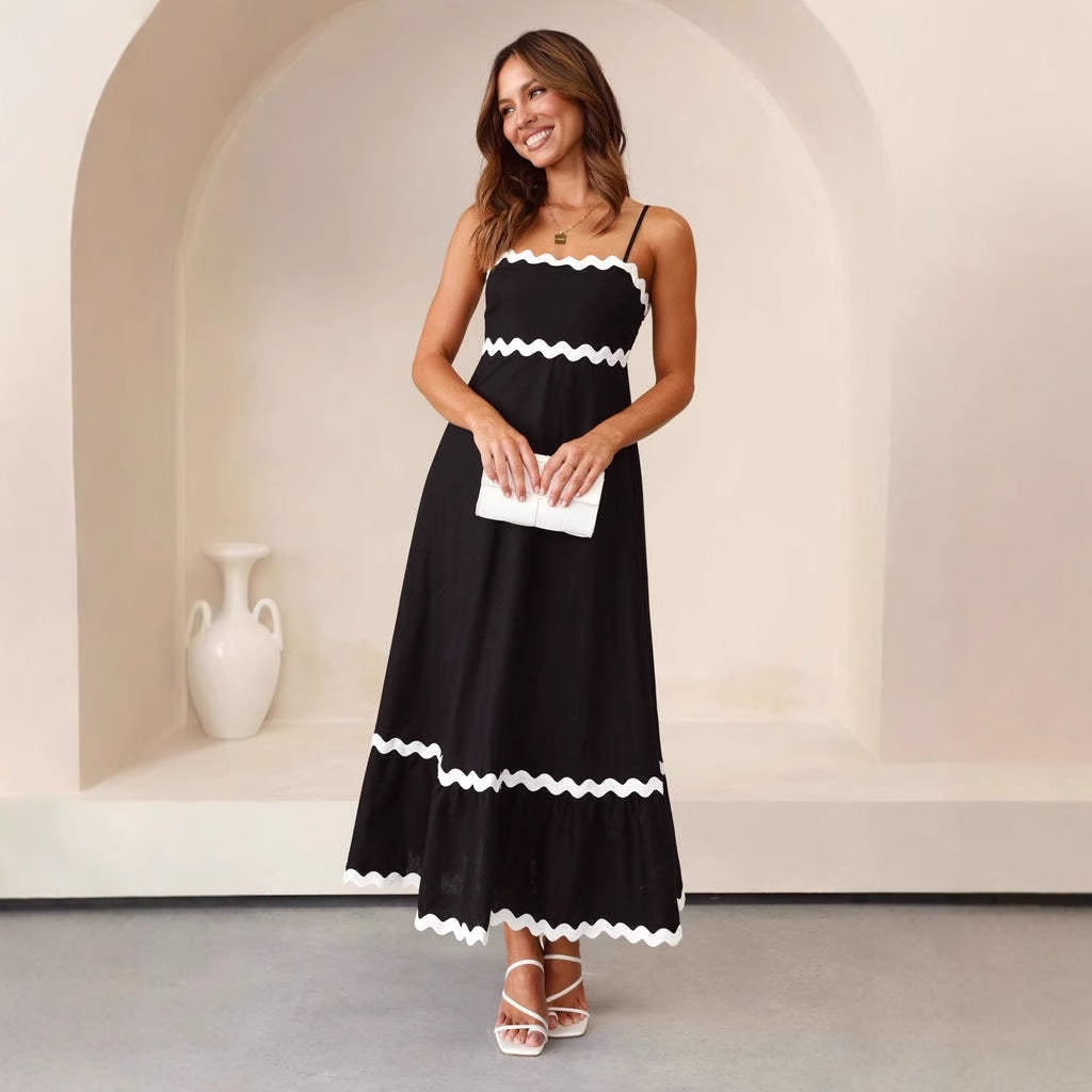 Women’s Maxi Dress – Lightweight Cotton – A-Line Fit – Strapless with Spaghetti Straps