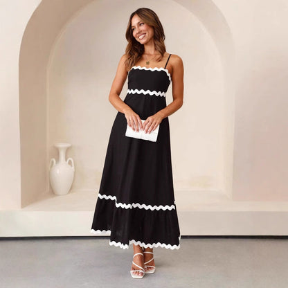 Women’s Maxi Dress – Lightweight Cotton – A-Line Fit – Strapless with Spaghetti Straps