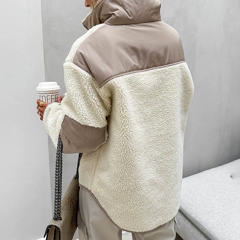 Oversized Quarter Zip Fleece Pullover 