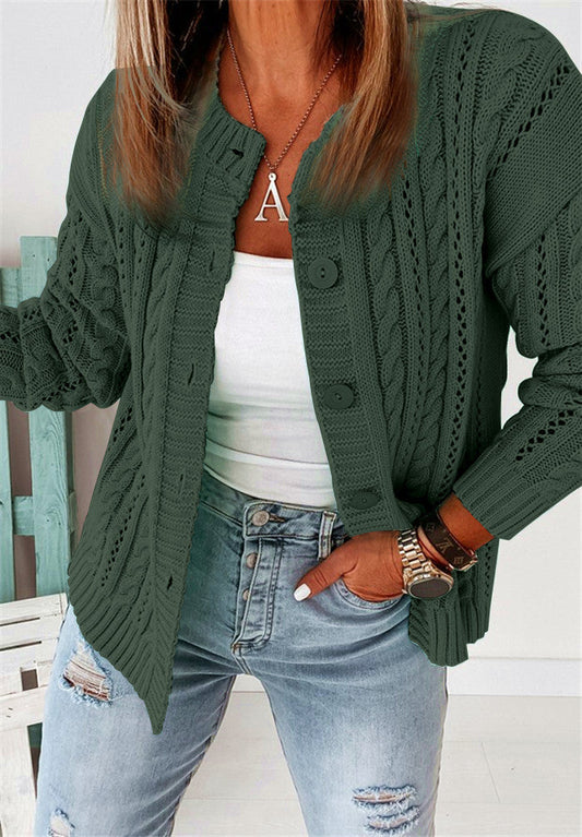 Wool Knit Relaxed Fit Cardigan 