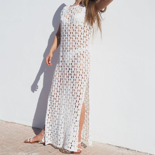 Crochet Knit Relaxed Fit Maxi Dress