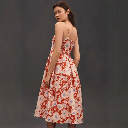 Women’s Maxi Dress – Halter Neck – Floral Print – A-Line Fit – Breathable Fabric