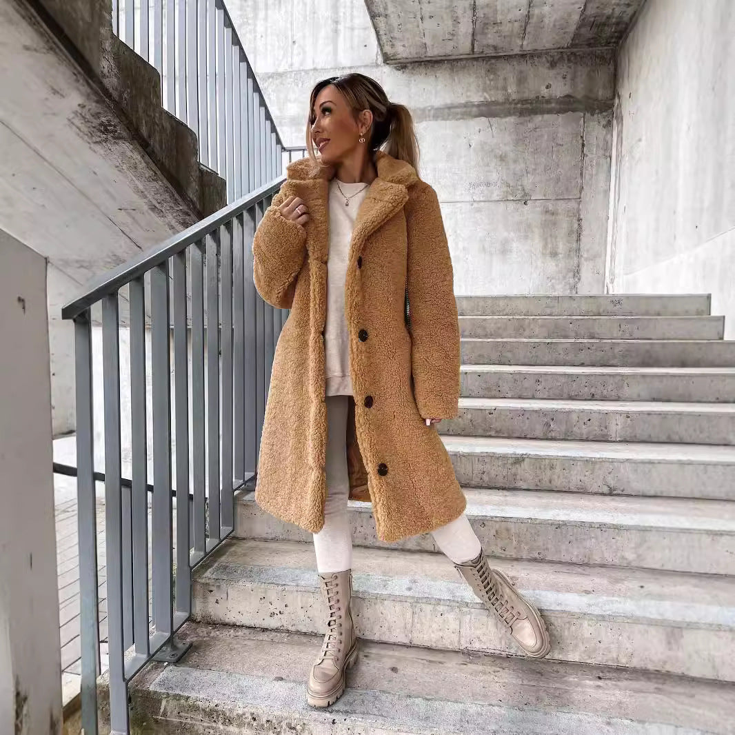 Wool Blend Oversized Long Coat 