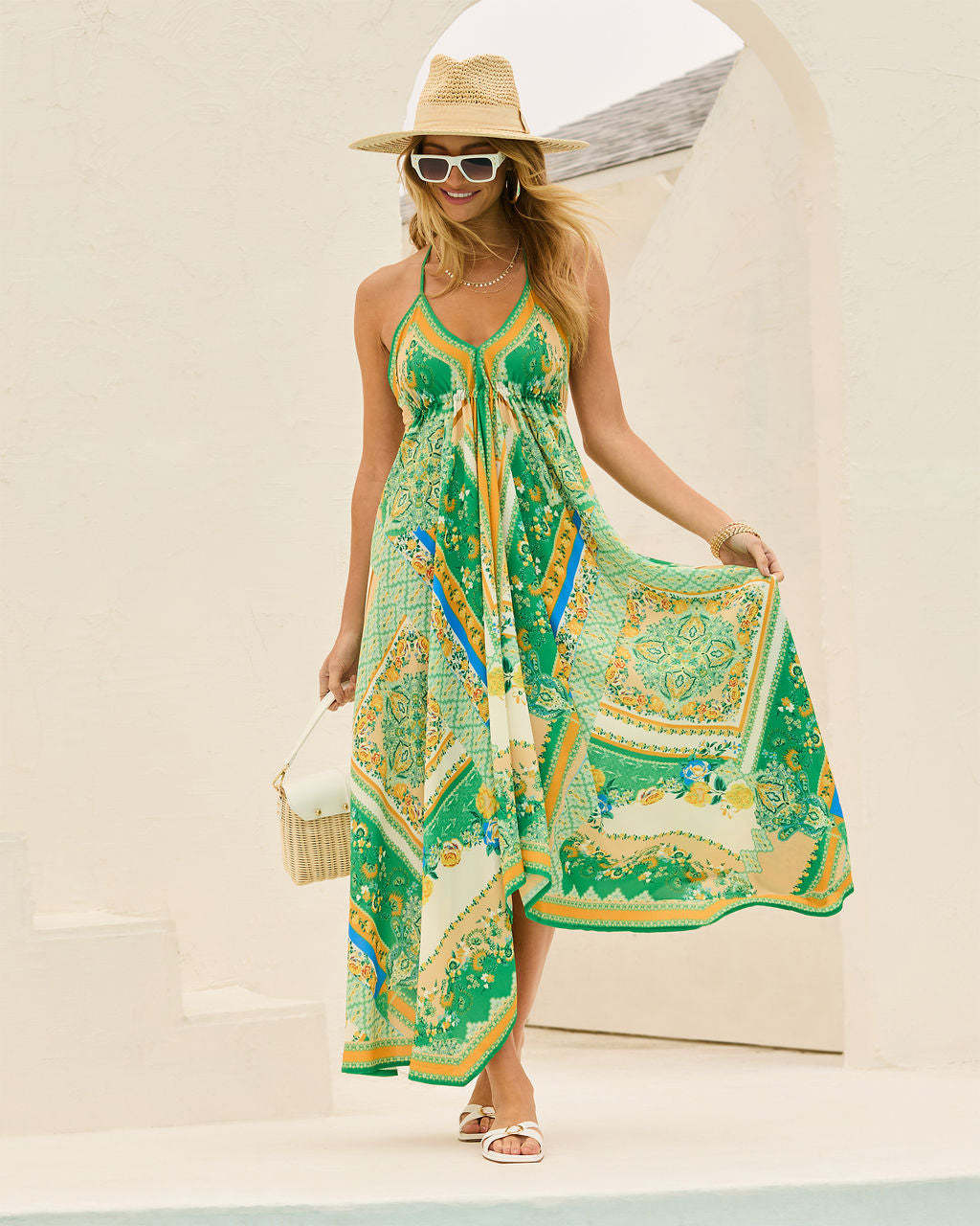Asymmetrical Hem Spaghetti Strap A-Line Dress
