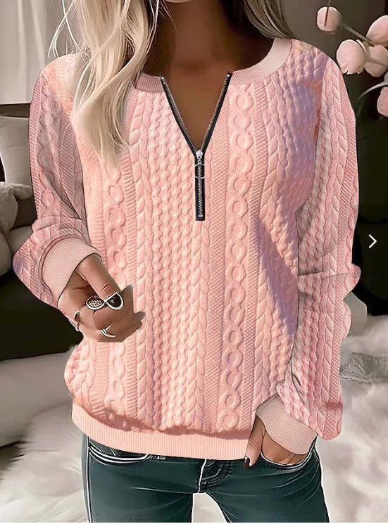Cable Knit Relaxed Fit Wool Blend Sweater 