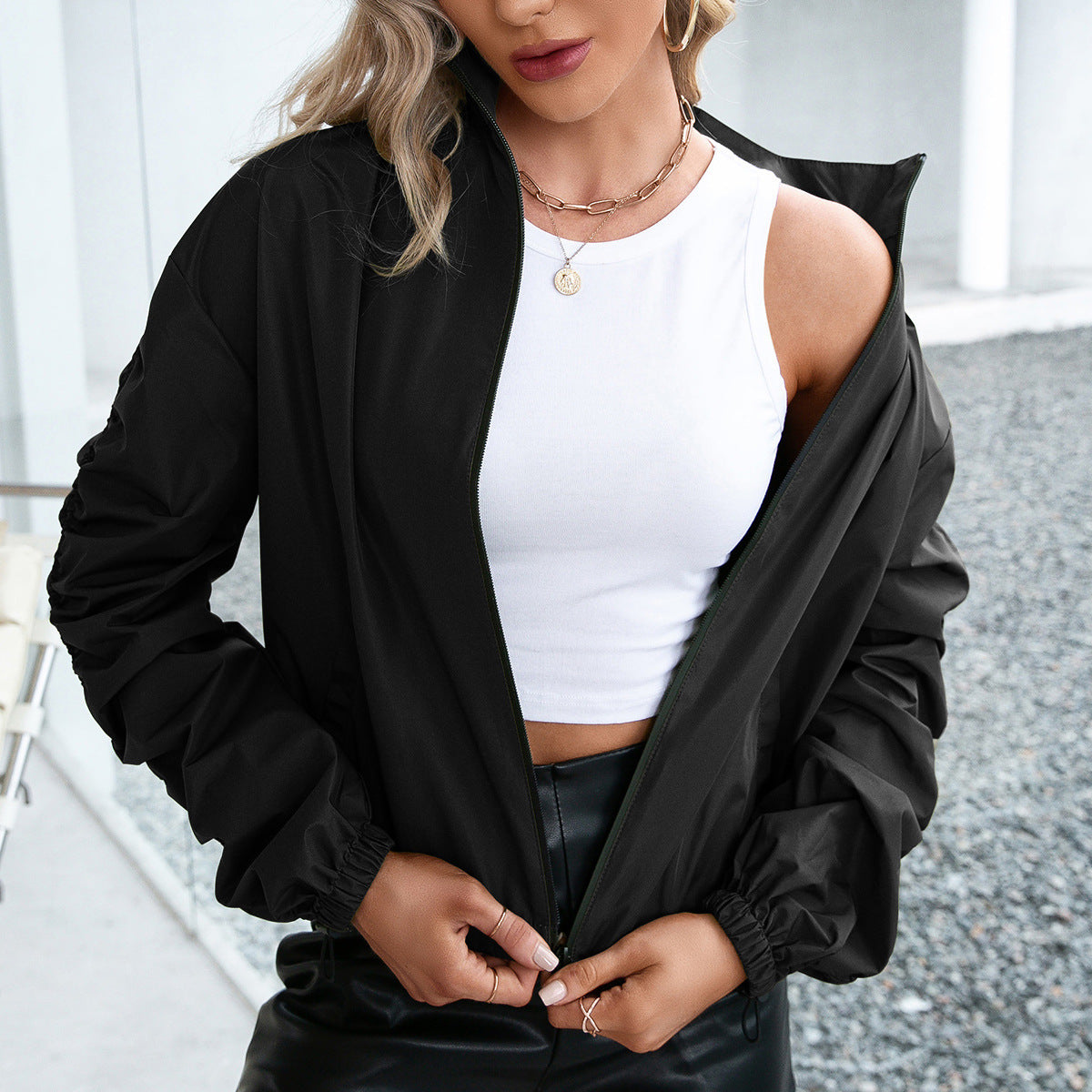 Waterproof Relaxed Fit Zip Front Jacket 