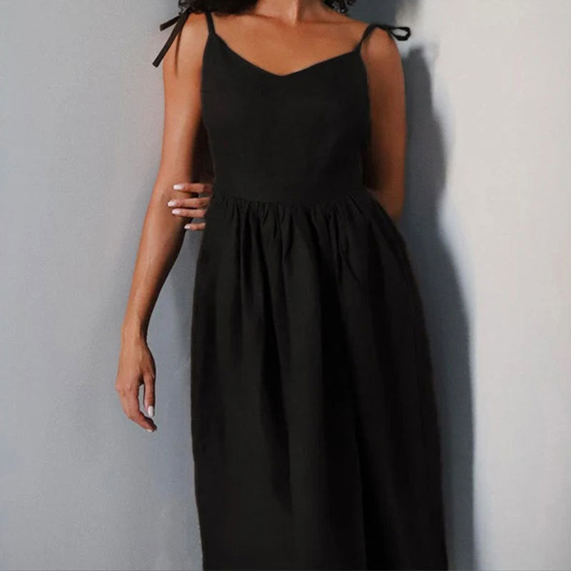 Sleeveless V-Neck High-Waisted Dress for Women