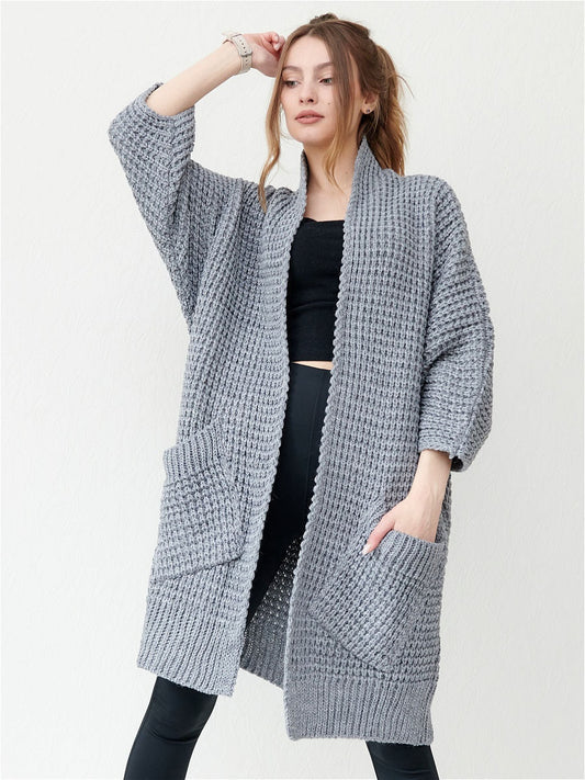 Chunky Ribbed Oversized Fit Knitted Coat 