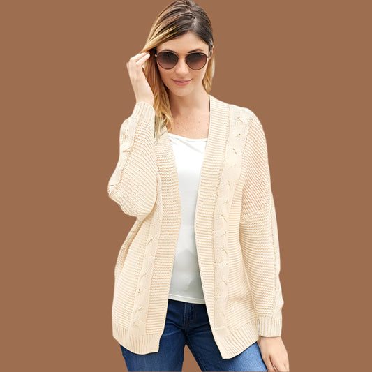 Chunky Knit Oversized Cable Knit Cardigan 