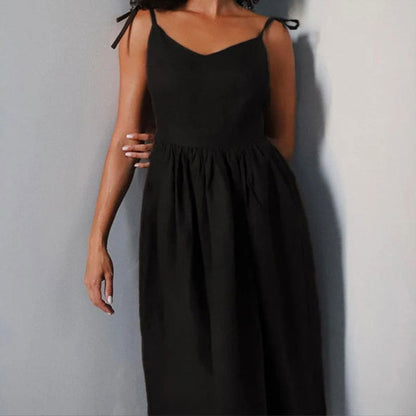 Sleeveless V-Neck High-Waisted Dress for Women