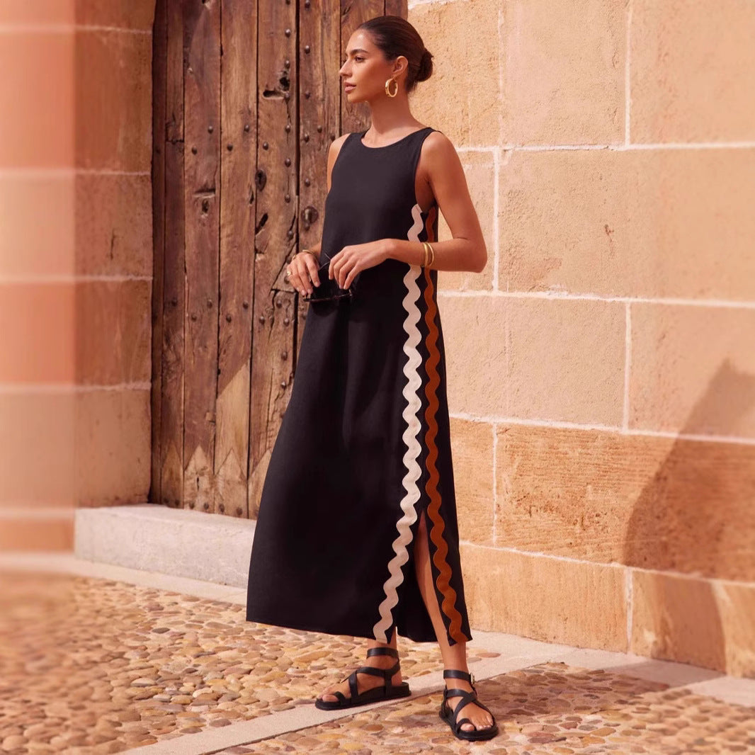 Relaxed Fit Cotton Blend Midi Dress