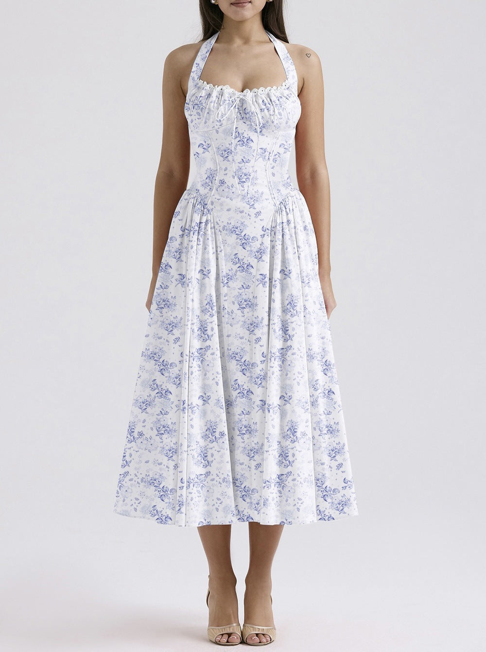 Slim Fit Halter Neck Midi Dress
