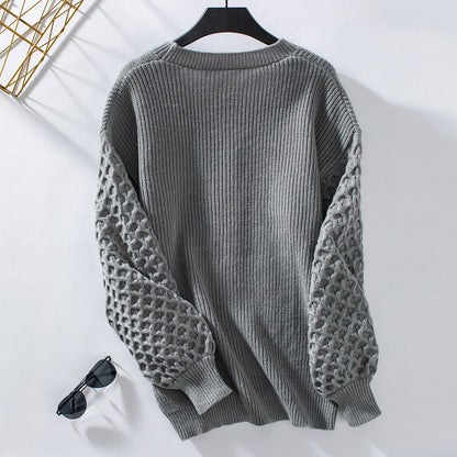 Women's knitted v neck cardigan