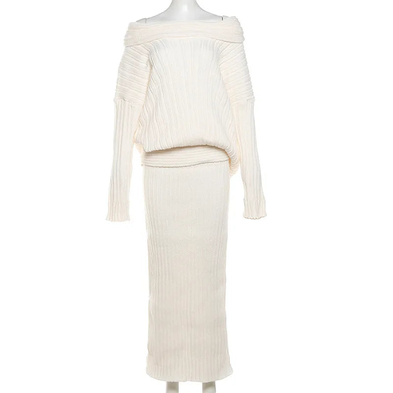 Off-Shoulder Knitted Sweater
