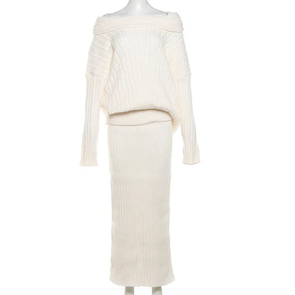Women's off-shoulder knitted sweater