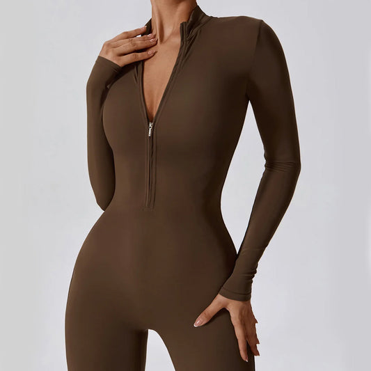 Stretch Fit Long Sleeve Jumpsuit
