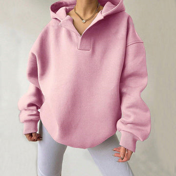 Women's casual loose hooded sweatshirt