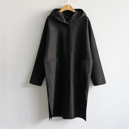Women's knee-length hooded coat
