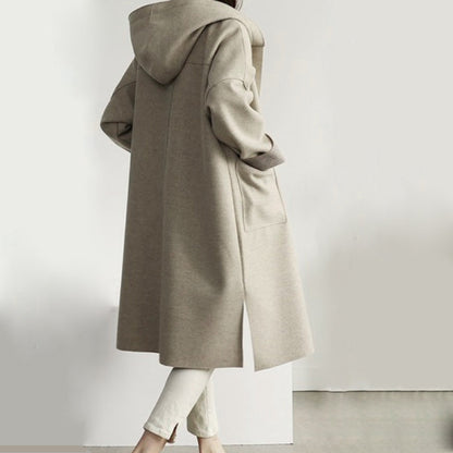 Women's knee-length hooded coat