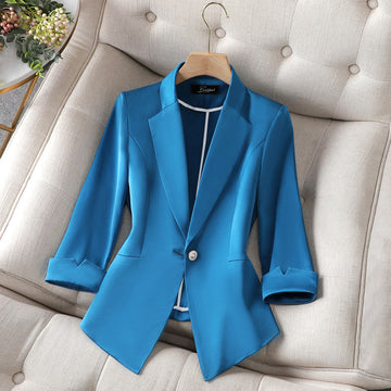 Genevieve - sleek silk blazer with long sleeves