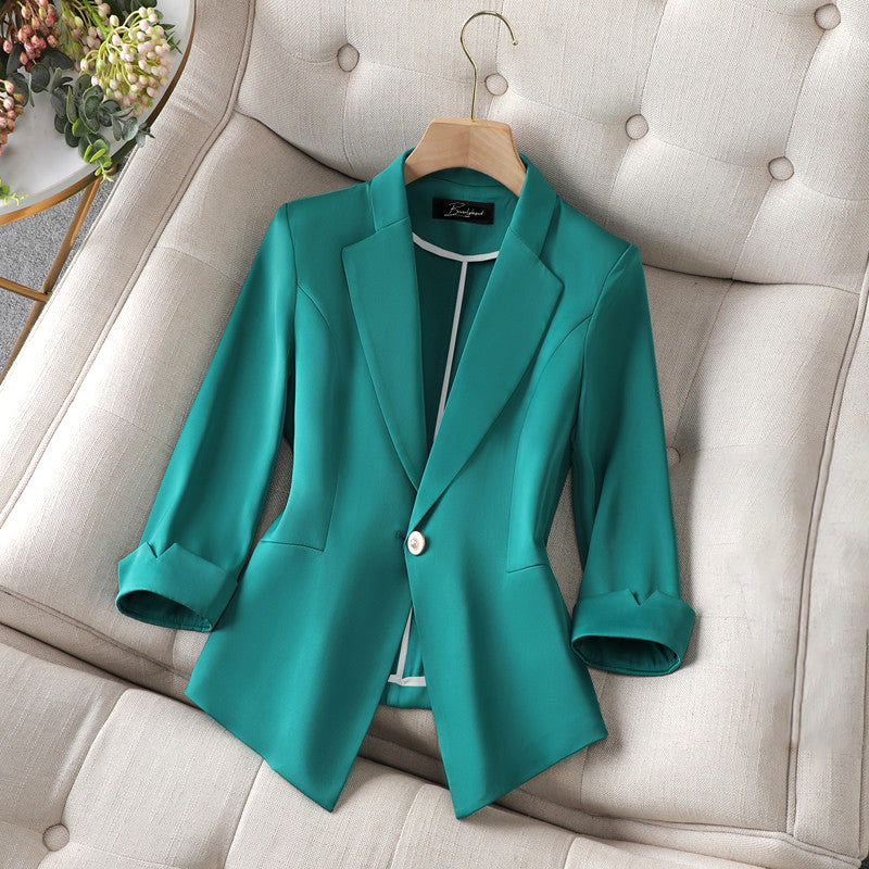 Genevieve - sleek silk blazer with long sleeves