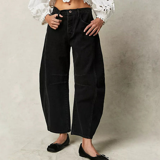 Relaxed Fit High-Waisted Wide-Leg Jeans