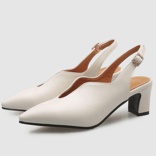 Block Heel Adjustable Slingback Heels